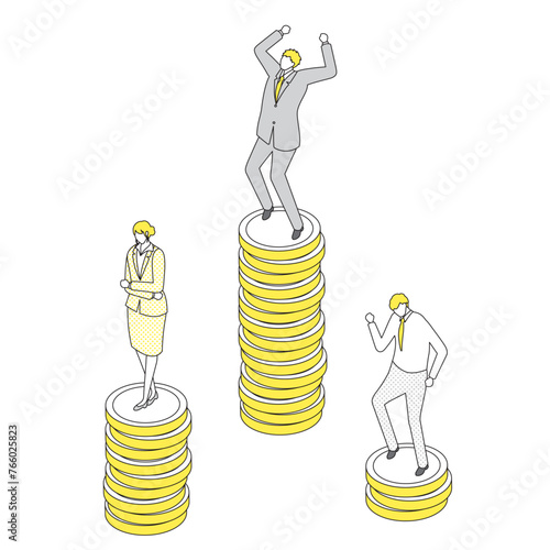 収益の格差で一喜一憂する人々