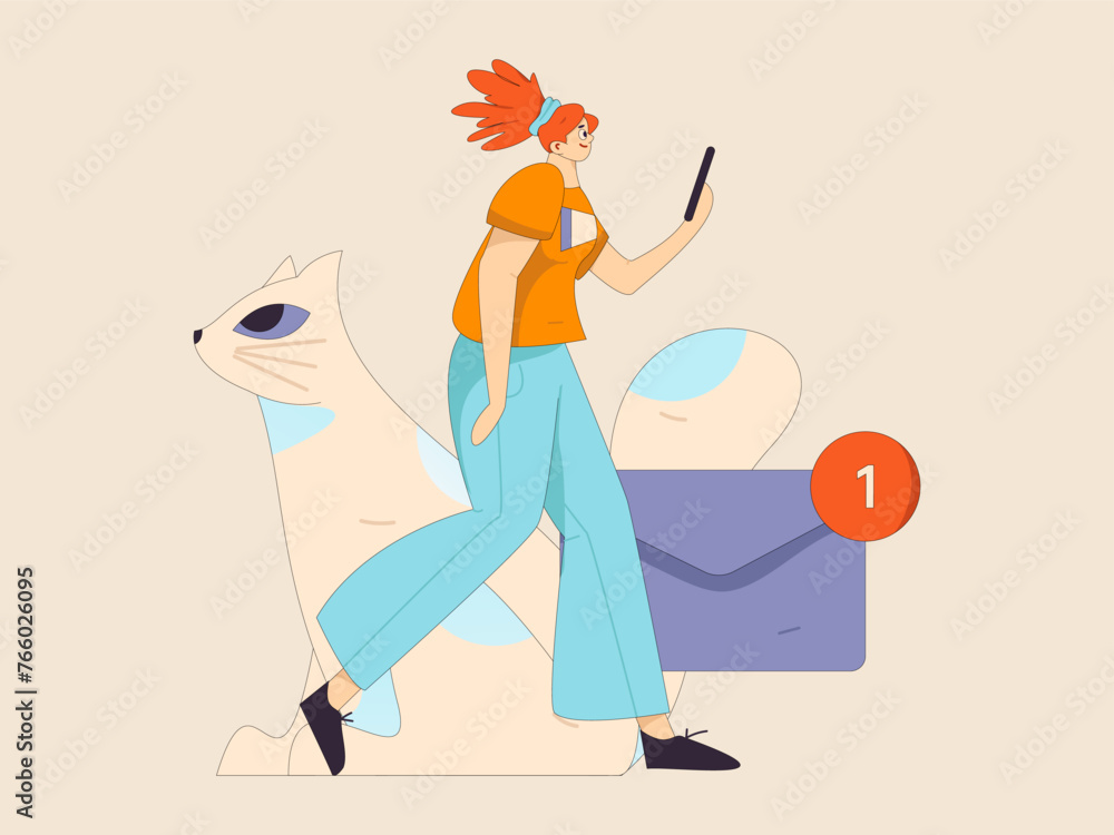 Virtual characters social communication concept business flat vector hand drawn illustration
Virtual characters social communication concept business flat vector hand drawn illustration