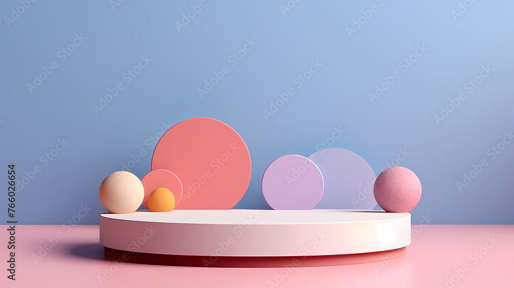 Fototapeta premium Simple round stone podium