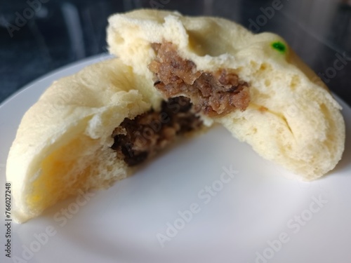Steamed Bun with mushroom Paste