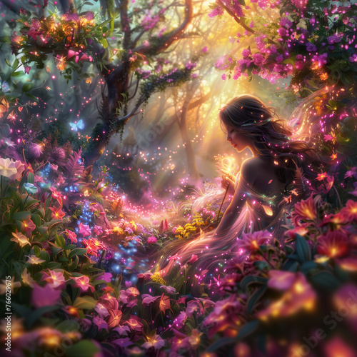 Fairy Princess Pixie Elf Magical Fantasy Romantic Fairytale Beautiful Colors Enchanted Forest