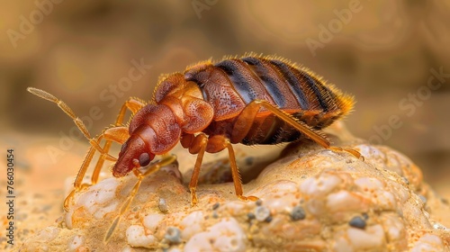 Bedbug Close up of Cimex hemipterus - bed bug on bed background , High quality photo © buraratn