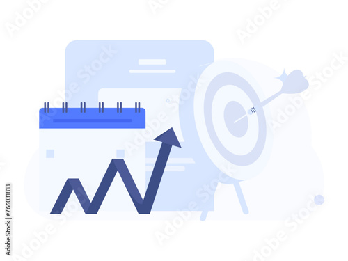 Marketing planning business characters flat vector concept operation hand drawn illustration
