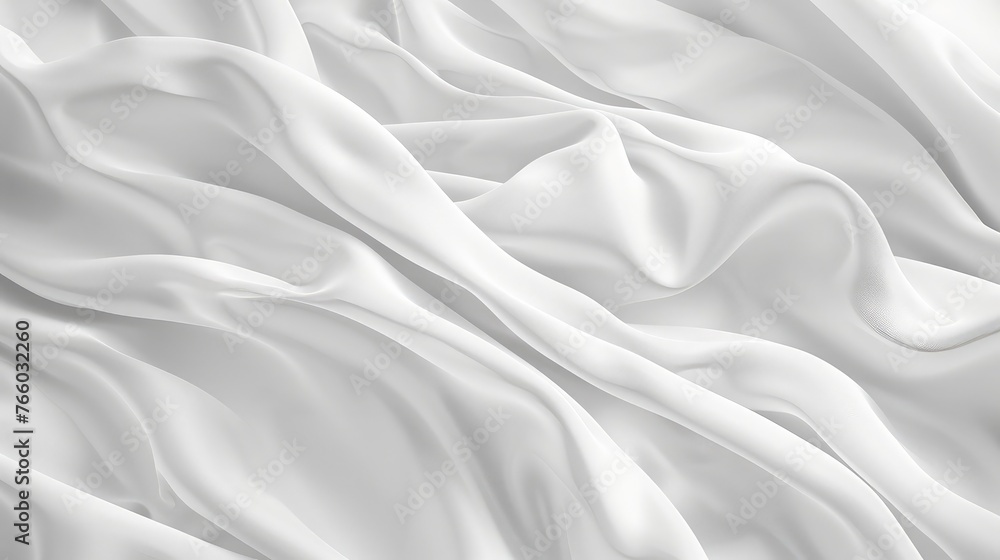 Obraz premium White cloth background abstract with soft waves.