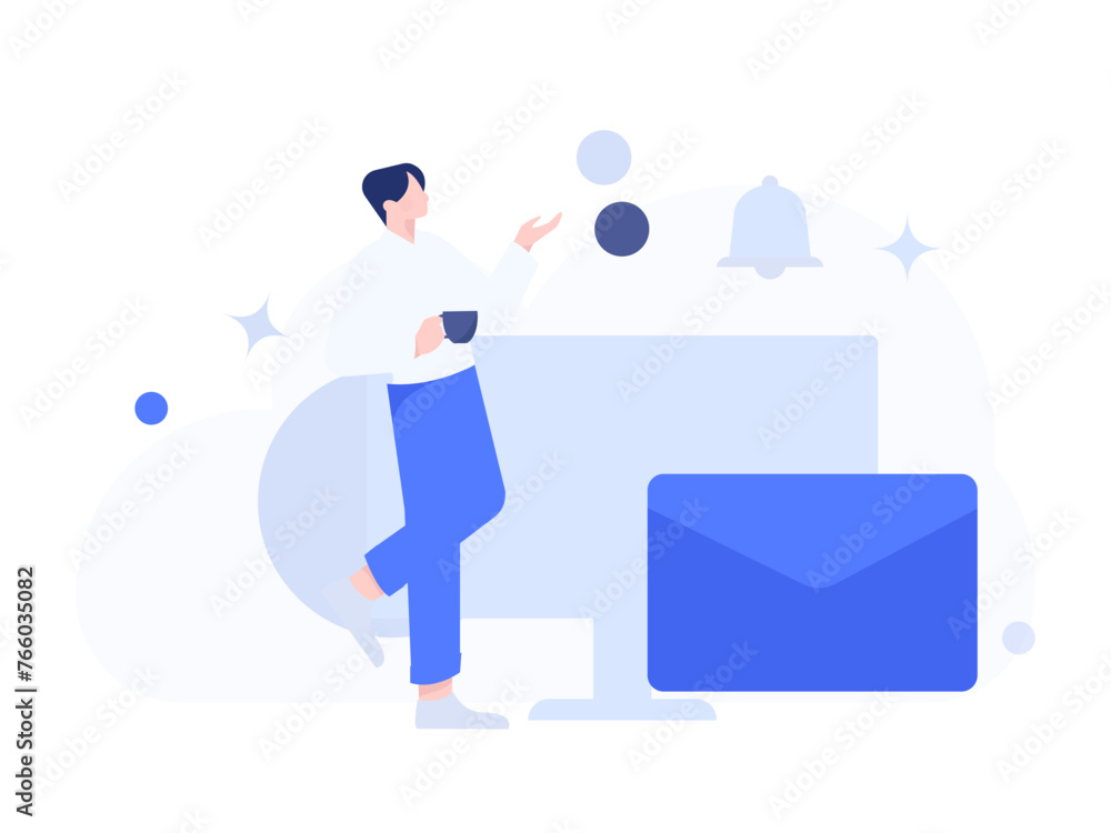 Notification announcement vector creative flat hand drawn illustration
Notification announcement vector creative flat hand drawn illustration