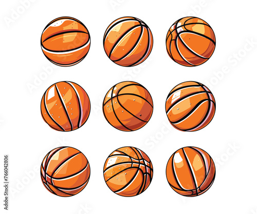 set of basket ball logo illustration © keenan