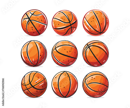 set of basket ball logo illustration © keenan