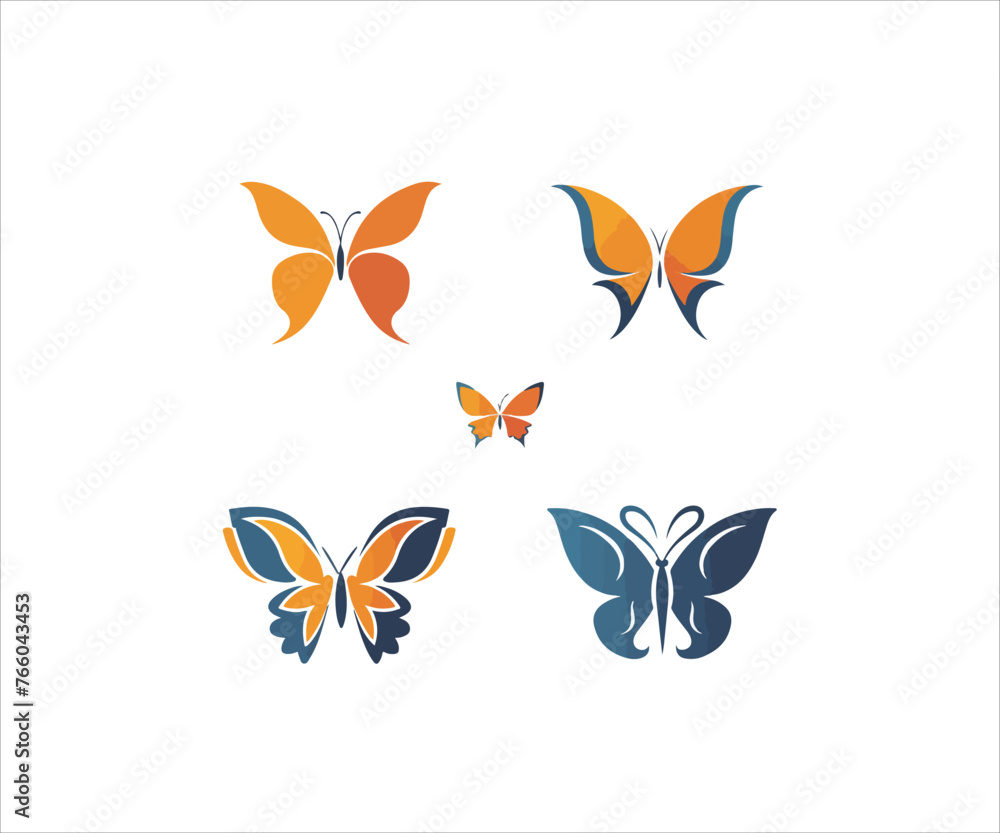 butterfly set logo design