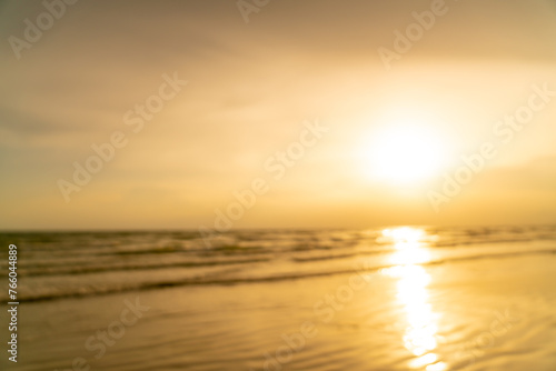 abstract blur beautiful sea beach with sunset time for background