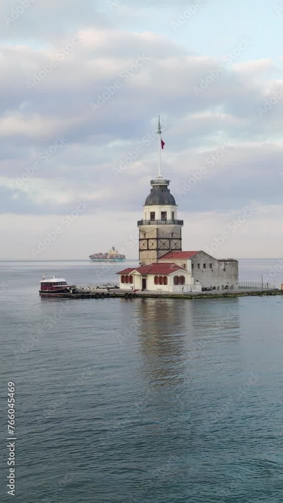 Maiden's Tower istanbul aerial view Maiden's Tower istanbul aerial view