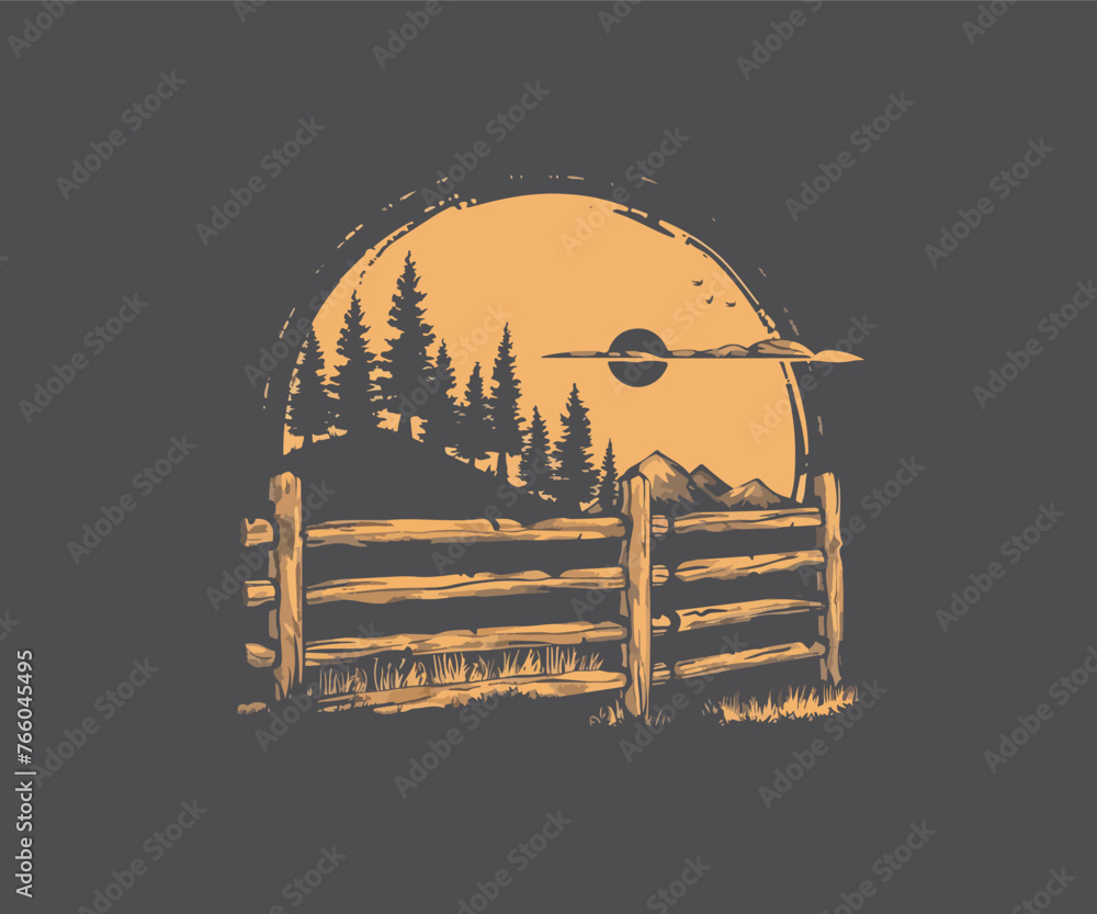 fence logo design template