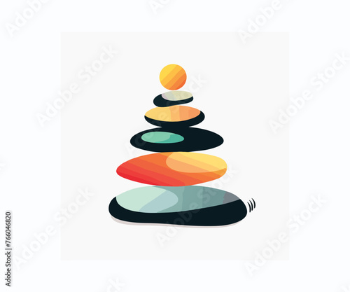 stacked stone logo design template