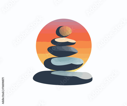 stacked stone logo design template