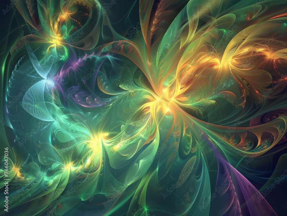 Obraz premium Luminous Abstract Pattern with Intricate Swirls and Flows