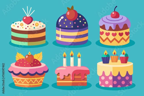  birthday-cake-6-set-vector-illustration