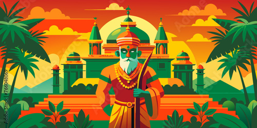 Celebrating the Birth of Lord Rama: Ram Navami Vector Art photo