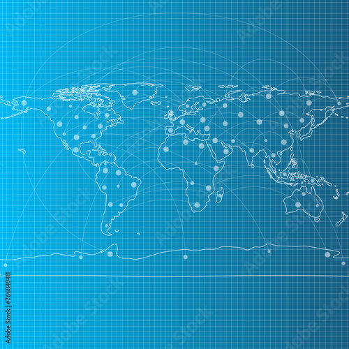 Map of the World with Grid