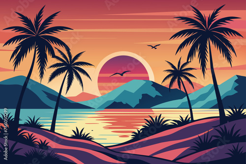 california-dreaming-sunset-palm-west-coat-vector-i .eps