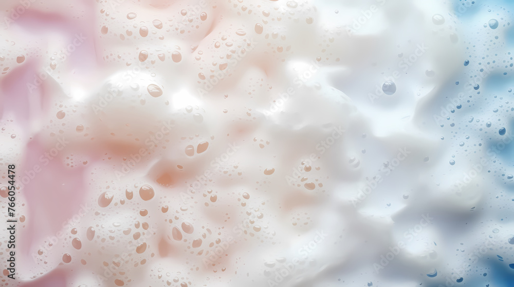 Washing foam stains on colorful background top view Washing foam stains on colorful background top view