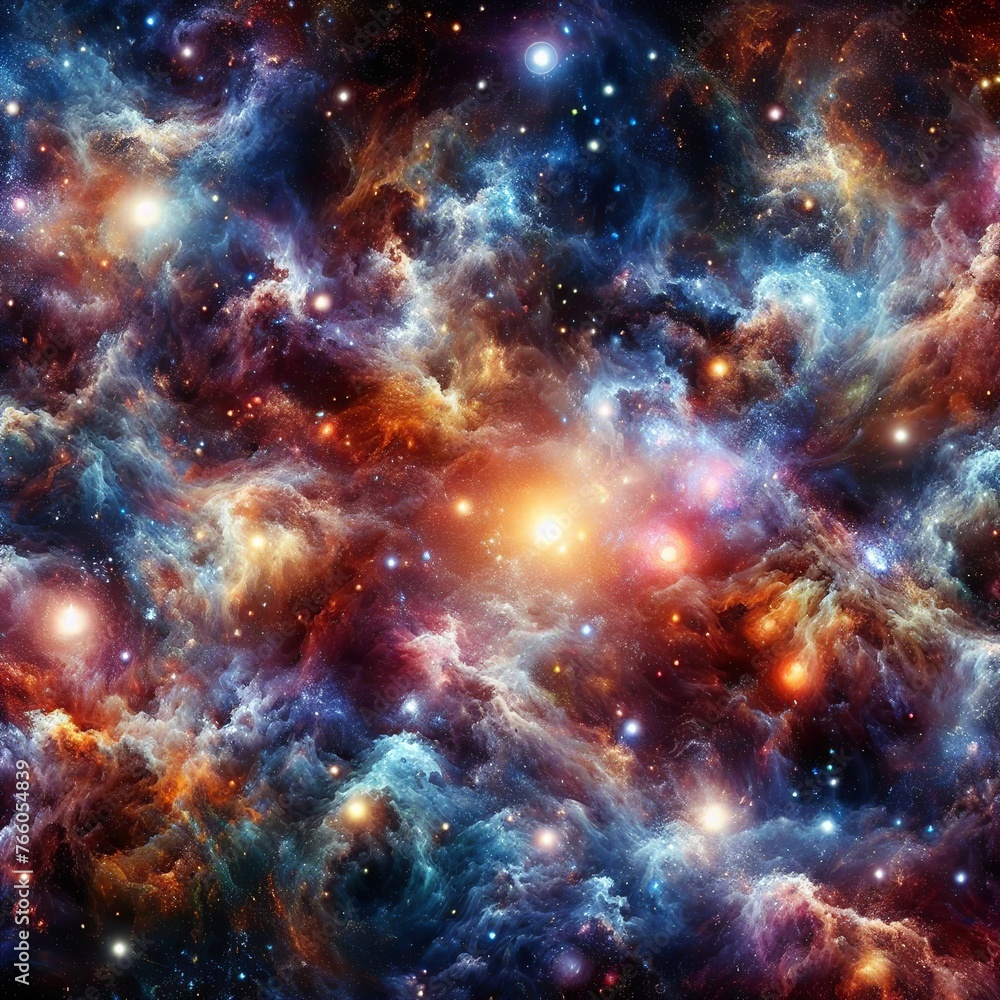 Obraz premium Cosmic space and stars, color cosmic abstract background, computer-generated image.