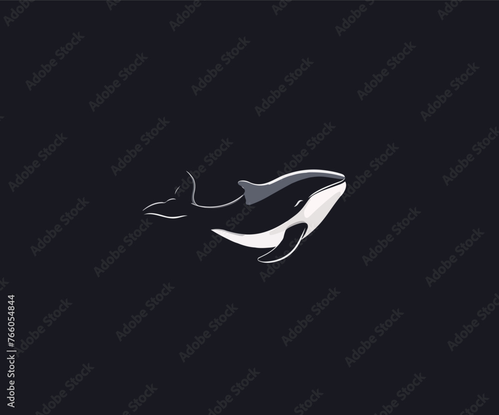 Obraz premium orca logo design template