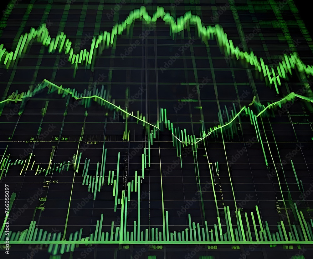 Naklejka premium stock market graph, generated by AI.
