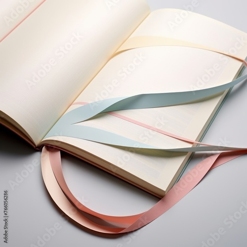 Illustrate the delicate dance of creativity and precision in bookbinding through a highangle photo