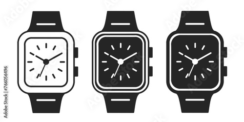 Watch icon on white background. Vector logo watch illustration.