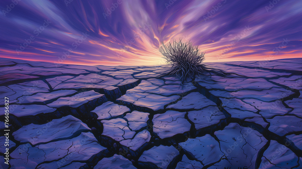 Land with dry and cracked ground. Desert,Global warming background - obrazy, fototapety, plakaty 