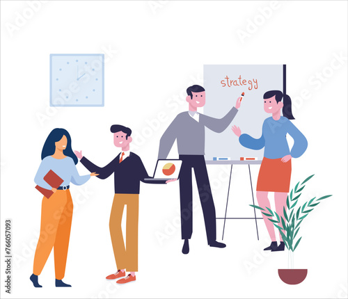 Connecting strategy teams concept illustration