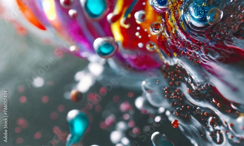 Paint or ink drops mixing in water, macro photography
