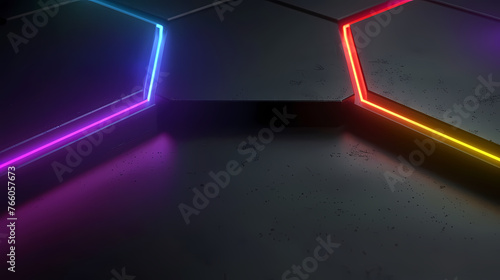 Abstract glowing geometric shapes background