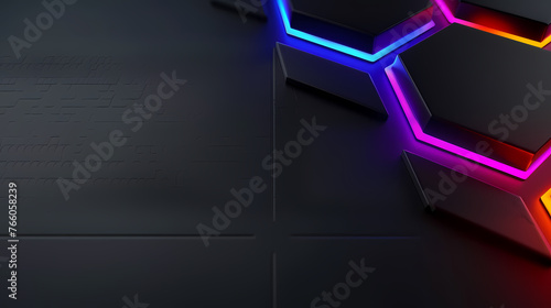 Abstract glowing geometric shapes background
