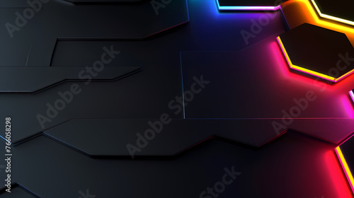 Abstract glowing geometric shapes background