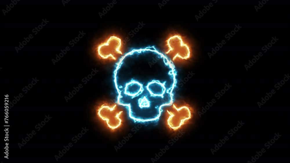 Electric Danger Skull Warning Icon Transparant MOV Electric Danger Skull Warning Icon Transparant MOV