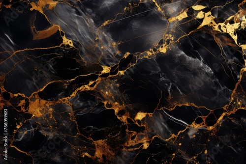 black marble with gold veining