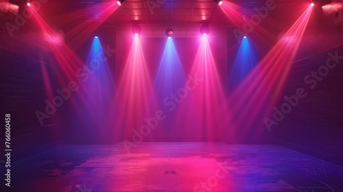 Spot light abstract club gallery theater interior realistic background