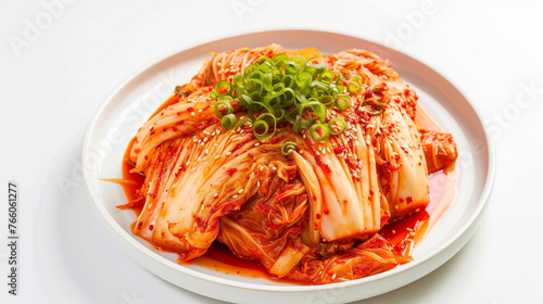 Kimchi traditional Korean dish made of seasoned vegetables and salt. Generative Ai