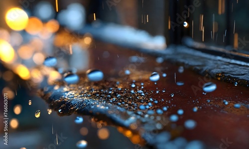 Raindrops on a window, macro photography ,hyperdetailed, hyperrealistic photo