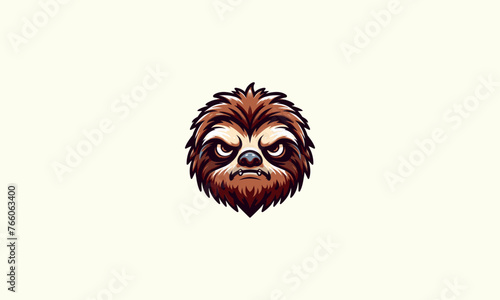face sloth angry vector illustration mascot design
