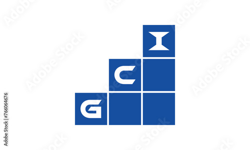 GCI initial letter financial logo design vector template. economics, growth, meter, range, profit, loan, graph, finance, benefits, economic, increase, arrow up, grade, grew up, topper, company, scale photo