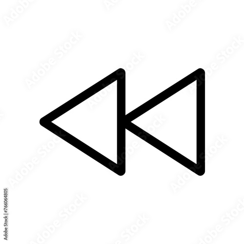Free Download The rewind icon is black and outline style - GFXLoad