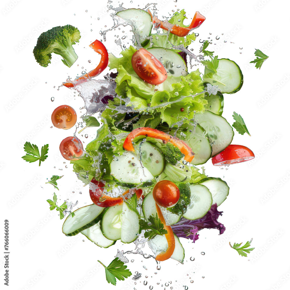 side view of salad splash transparent isolated on white side view of salad splash transparent isolated on white