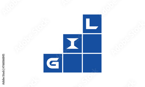 GIL initial letter financial logo design vector template. economics, growth, meter, range, profit, loan, graph, finance, benefits, economic, increase, arrow up, grade, grew up, topper, company, scale