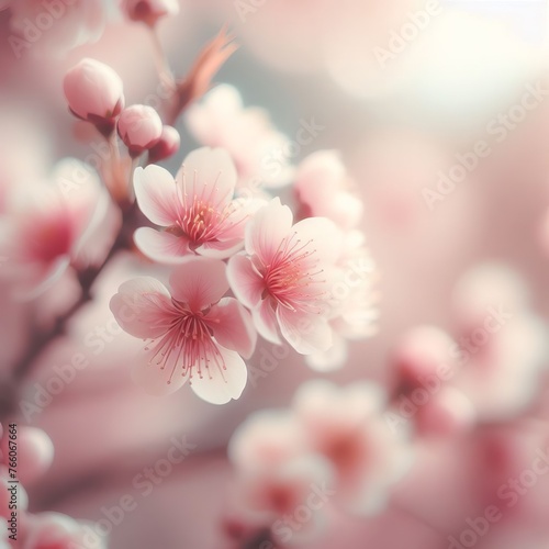 Cherry blossom in spring time, soft focus, vintage tone 