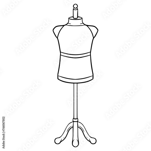 set of male mannequin girl illustration hand drawn outline vector