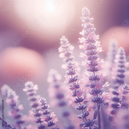 Lavender flowers in the sunset light. Vintage style toned