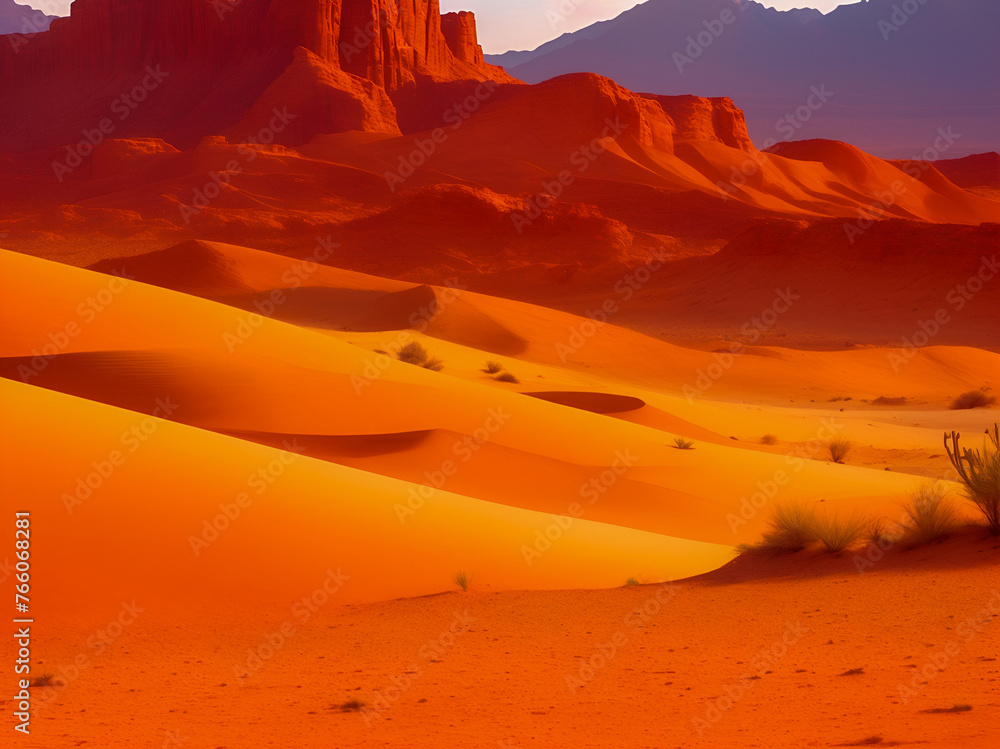 Naklejka premium sunset in the desert