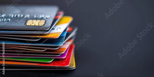 stack of colorful credit cards, generative AI