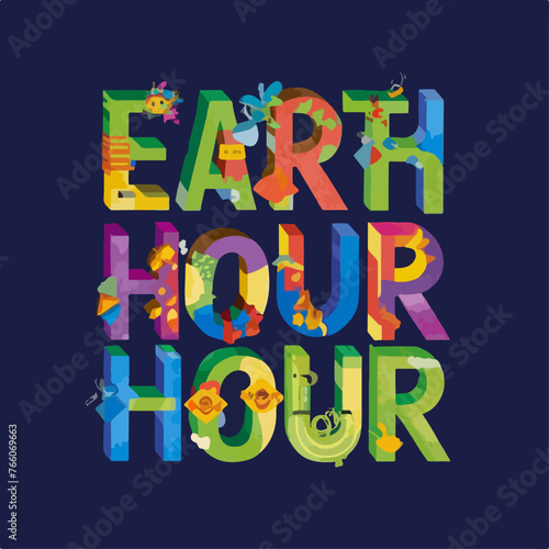 earth hour typography , earth hour lettering , earth hour calligraphy , earth hour 